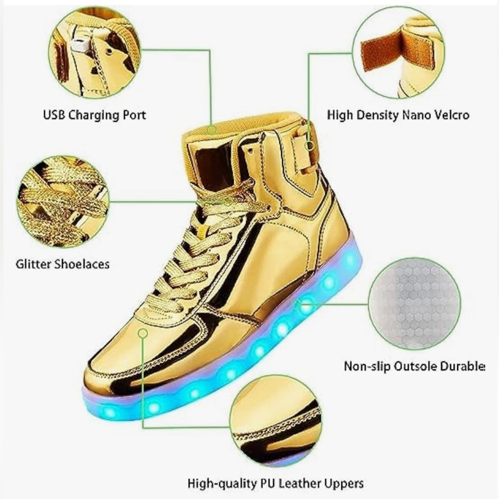 DIYJTS LED Light Up High Top Sneakers - Color Changing - Hard to Find